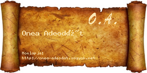 Onea Adeodát névjegykártya